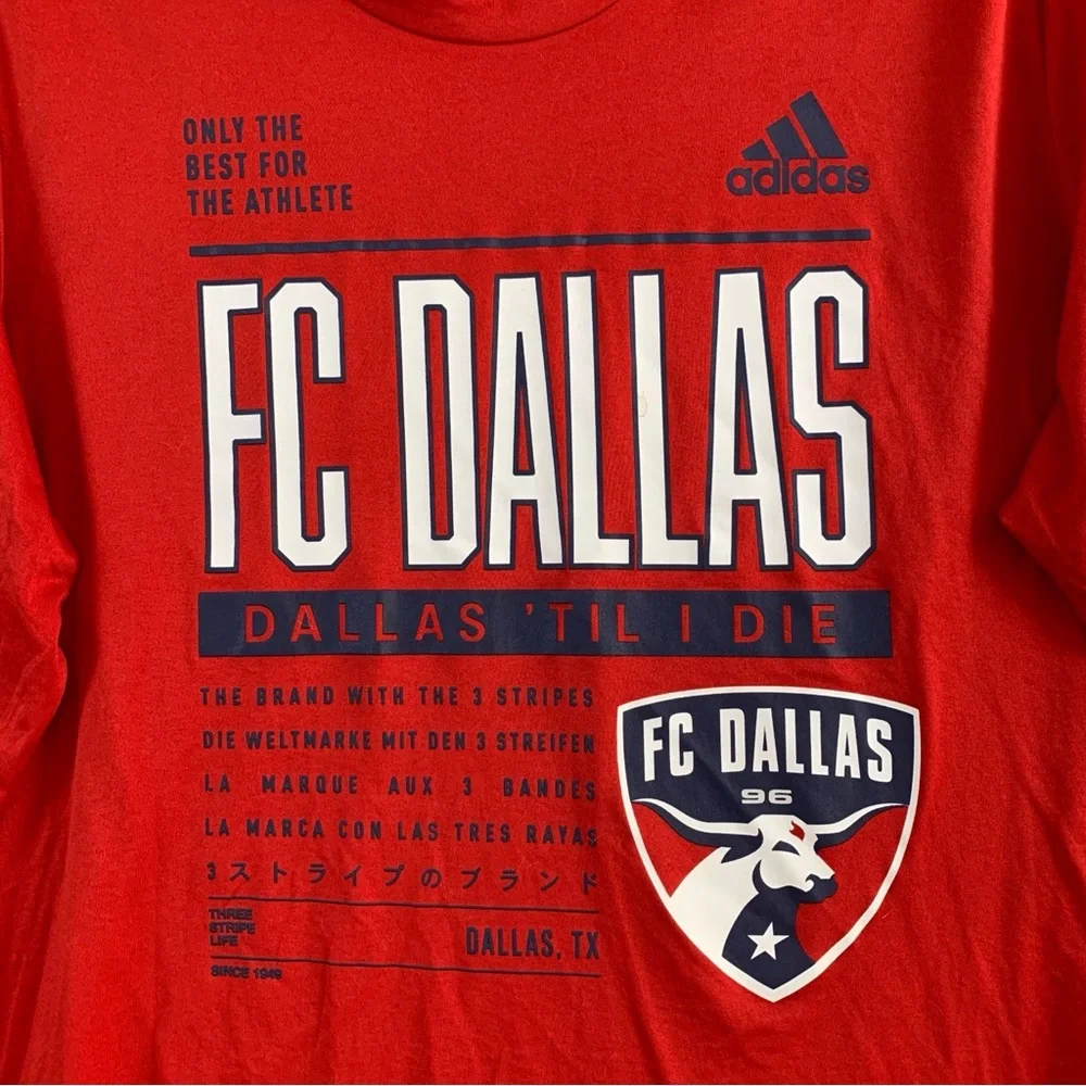 Adidas T-Shirt Men's‎ FC Dallas Long Sleeve Pullover Red Size XL